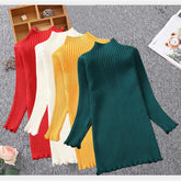 Teens Vestidos Kids Girls Long Sleeve Knit Dress-Veeddydropshipping